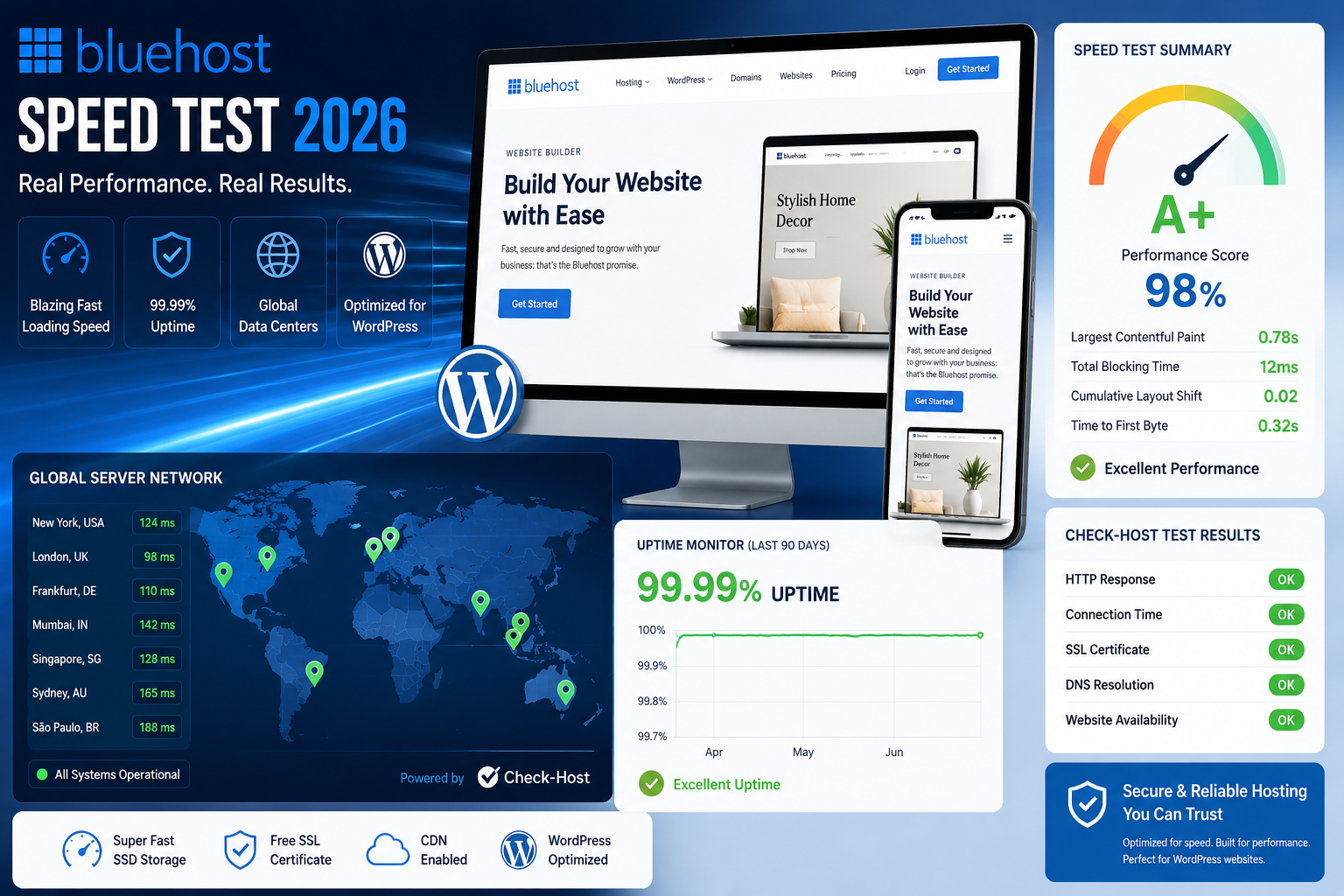 Bluehost review Performance