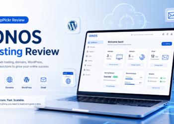 IONOS review 2026 showing web hosting, WordPress hosting, VPS, domains, email, and website builder features.